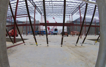 The concrete and steel structure of the Lakeside Moviehouse on December 10.