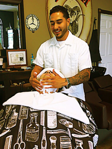 Orlando Rojas and his barbers specialize in classic straight-razor shaves. 