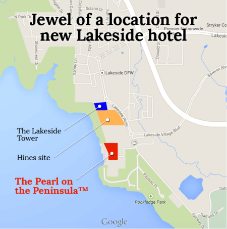 The Pearl on the Peninsula™ will be located in the south section of Lakeside DFW. 